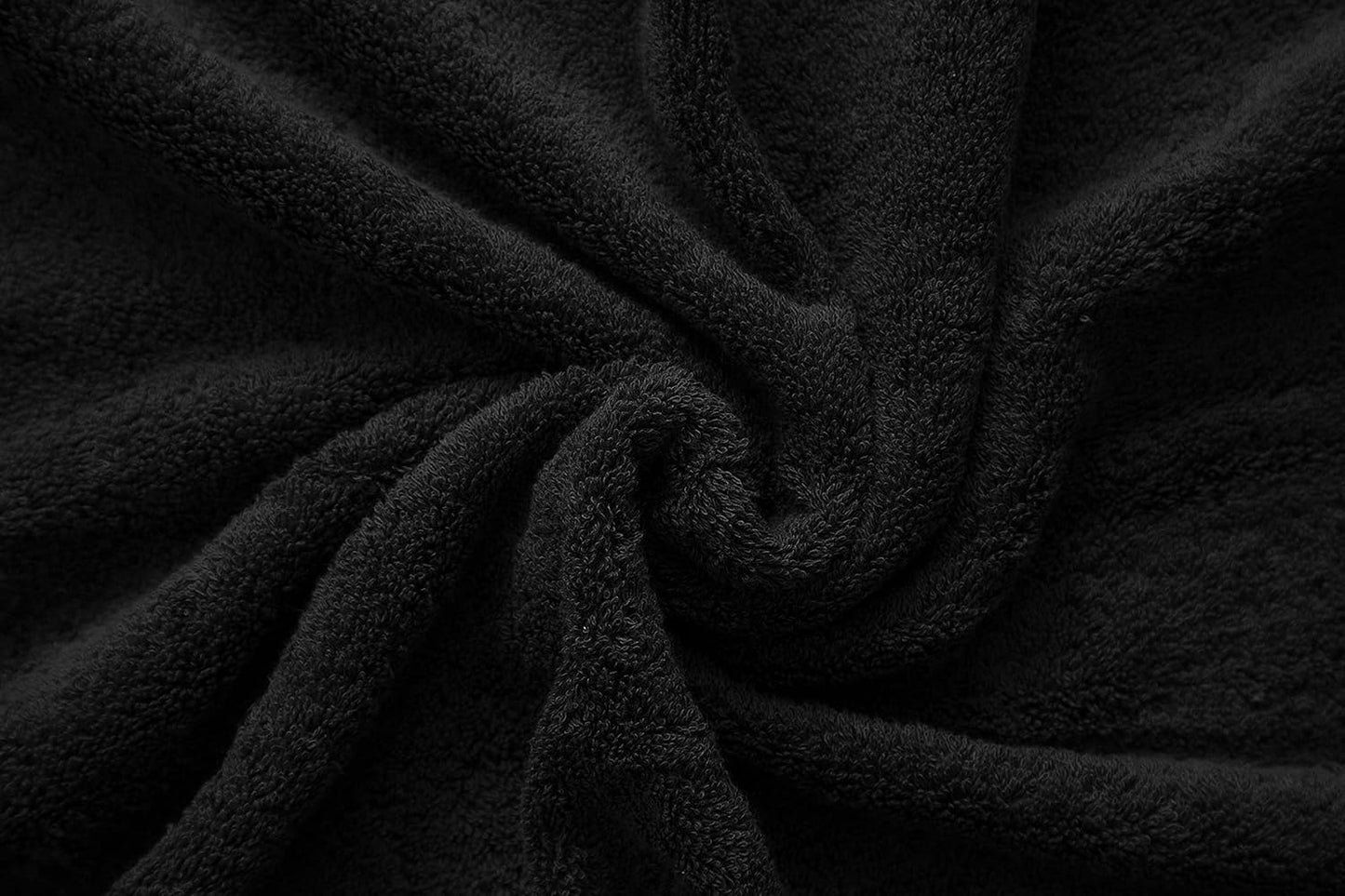 100% Cotton Turkish 6 Piece Towel Set, Luxury Towels Set of 6 for Bathroom Essentials, 2 Bath Towels 2 Hand Towels 2 Washcloths, Black