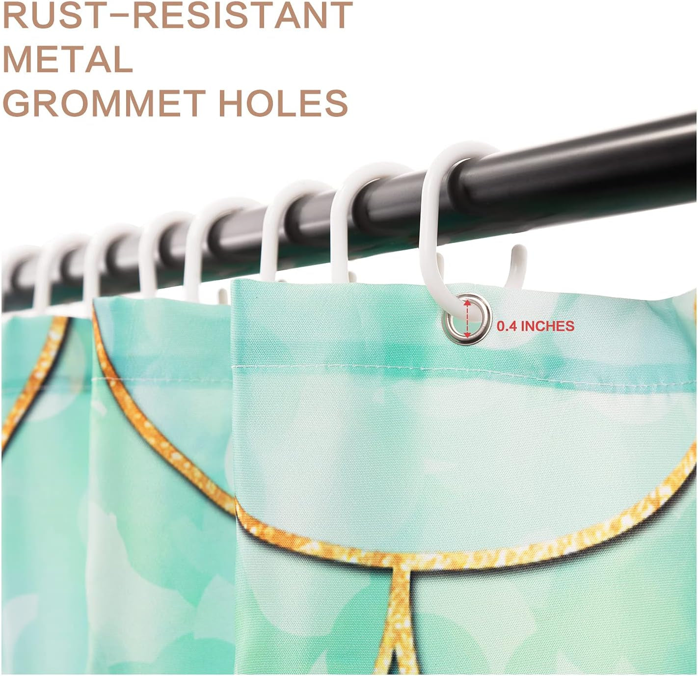 Modern Shower Curtain,Ombre Blue Shower Curtains,Teal Shower Curtain,Fabric Shower Curtains for Bathroom with 12 Hooks, Waterproof Shower Curtain, 72 X 72 Inch