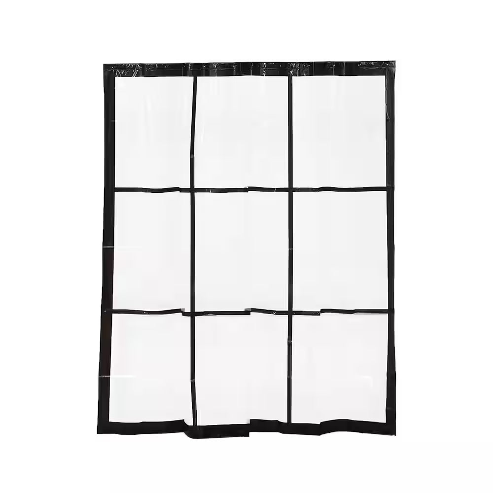 Transparent 71 In. W X 71 In. L PEVA Shower Curtain Black Window Design