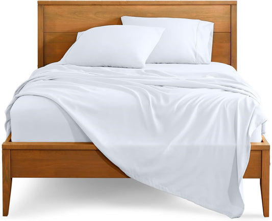 Queen Sheet Set - Luxury 1800 Ultra-Soft Microfiber Queen Bed Sheets - Double Brushed - Deep Pockets - Easy Fit - 4 Piece Set - Bedding Sheets & Pillowcases (Queen, White)