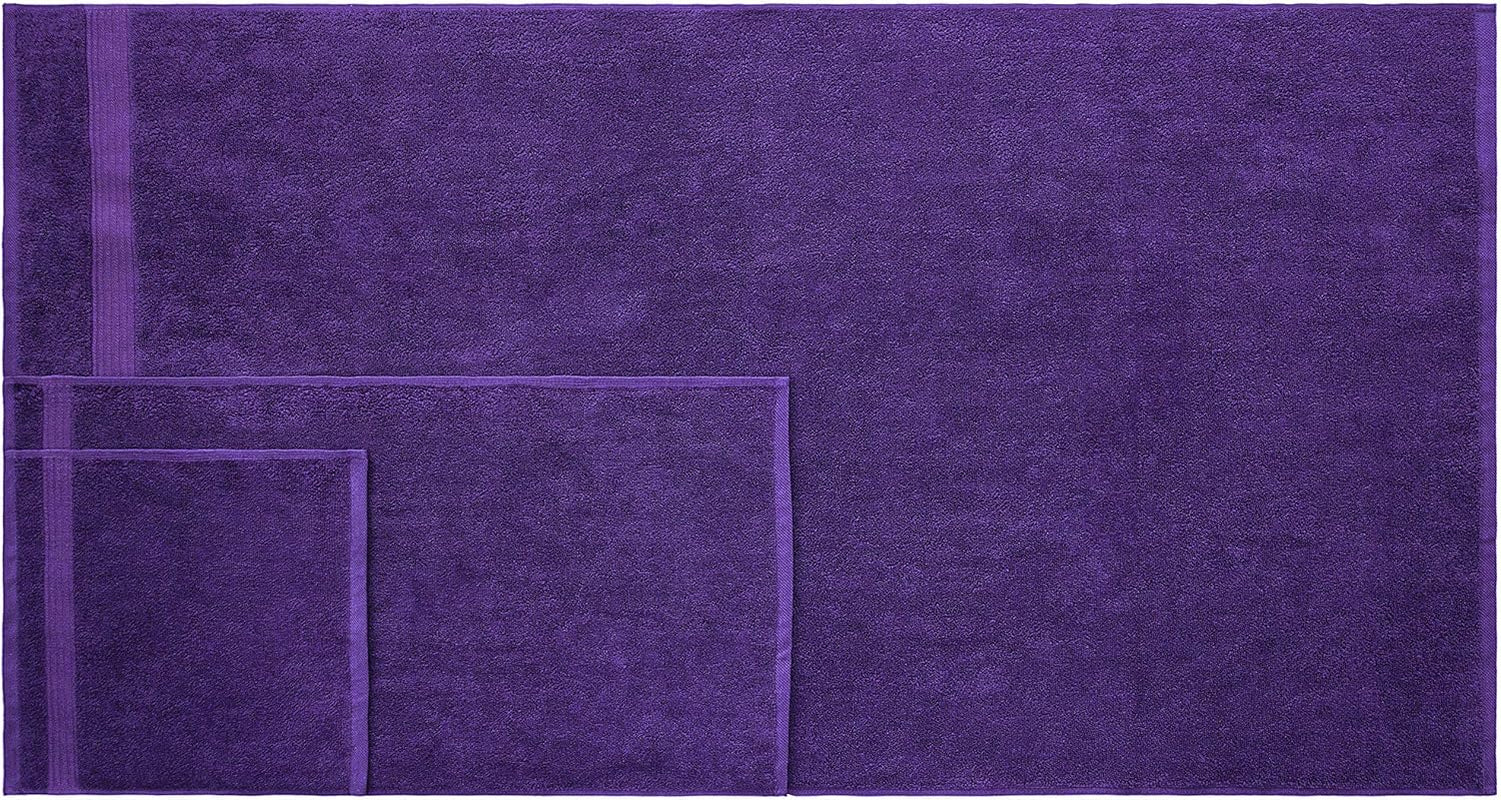 2 Washcloths, 2 Hand Towels, 2 Bath Towels, Soft & Absorbent 600 GSM Premium Hotel & Spa Quality 6 Piece Genuine Turkish Cotton Bathroom Towel Set, Aqua Blue (6 Piece Turkish Towel Set, Purple)