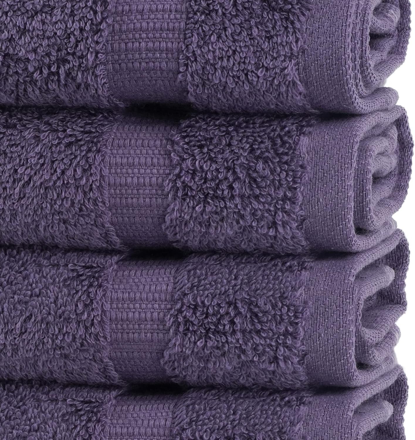 | Hotel & Spa Quality 100% Cotton Premium Turkish Towels | Soft & Absorbent (4-Piece Washcloths, Plum)
