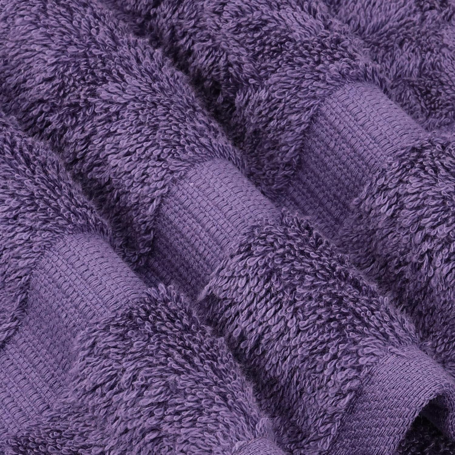 | Hotel & Spa Quality 100% Cotton Premium Turkish Towels | Soft & Absorbent (4-Piece Washcloths, Plum)