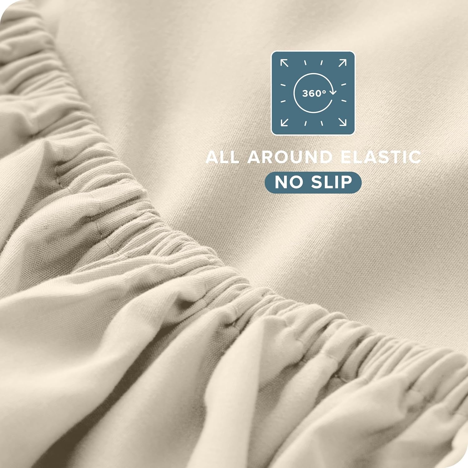 Split King Sheet Set - 1800 Ultra-Soft Microfiber Bed Sheets - Double Brushed - Deep Pockets - Easy Fit - 5 Piece Set - Bedding Sheets & Pillowcases (Sand)