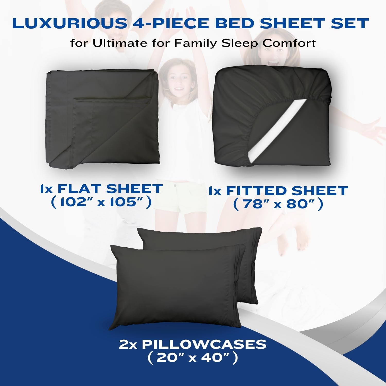Full Size Sheets - Cooling Bed Sheets - 4Pcs Set - up to 15" Deep Pocket Full Sheet Set - Sheets Full Size Bed - Soft & Long Lasting 100% Fine Brushed Polyester with Side Pocket - Gray