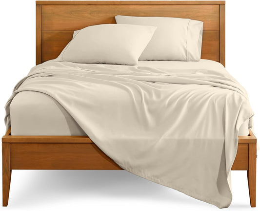 Split King Sheet Set - 1800 Ultra-Soft Microfiber Bed Sheets - Double Brushed - Deep Pockets - Easy Fit - 5 Piece Set - Bedding Sheets & Pillowcases (Sand)