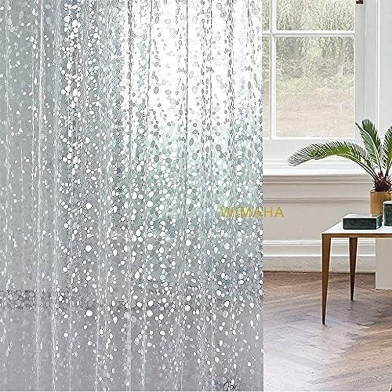 15 Gauge EVA Shower Curtain Liner, Waterproof Shower Liner for Bathroom Bath Stall, 70.8 X 70.8, Clear Cobblestone Design